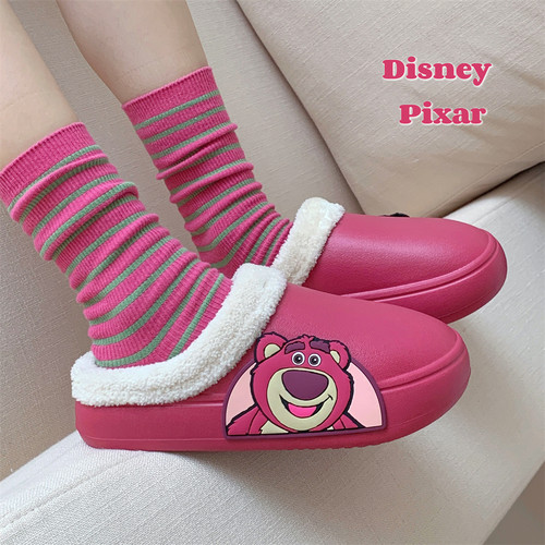 百搭趣味可爱草莓熊亲子棉拖鞋