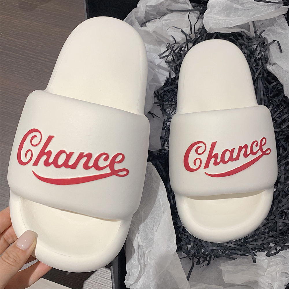 eva英文凉拖轻便防滑休闲户外ins潮酷夏季百搭网红厚底居家凉拖鞋