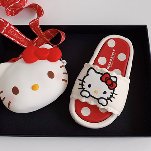 三丽鸥卡通可爱HelloKittyEVA拖鞋 亲子居家防滑软底凉拖鞋 女夏季