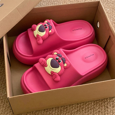 夏季迪士尼草莓熊EVA厚底凉拖鞋