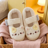 软萌玛丽珍魔术贴棉鞋 可爱小猫lolita鞋 女冬季 防滑ins外穿豆豆鞋