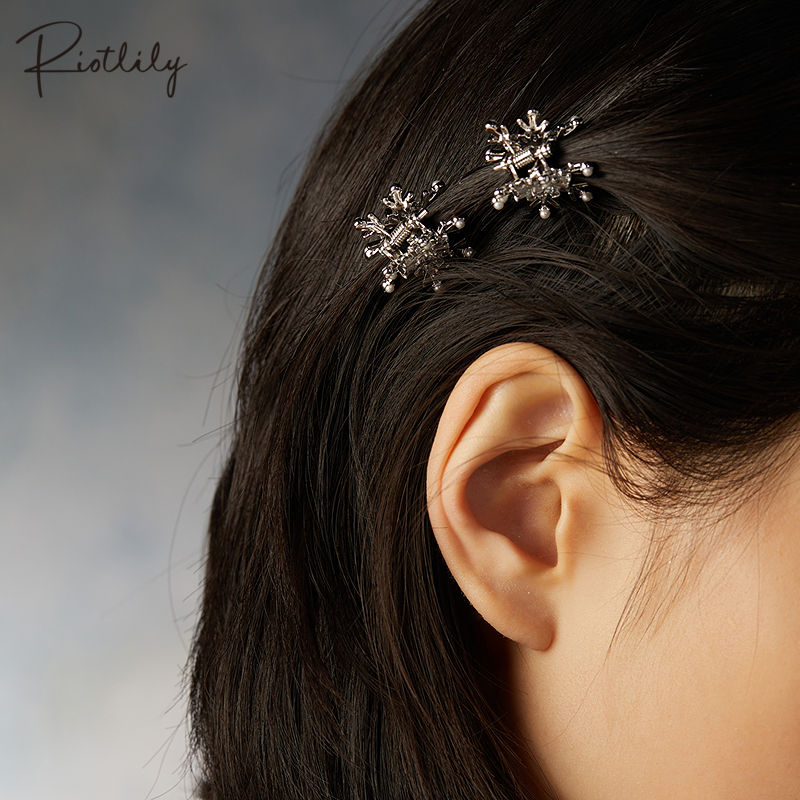 Riotlily/艾特里里冰雪幻境系列发饰经典送女友礼物冬季雪花银色