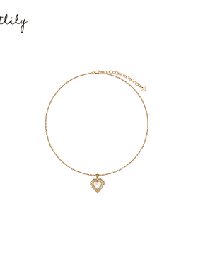 Riotlily/艾特里里不羁爱心系列项链新年礼物贝壳气质款白色金色