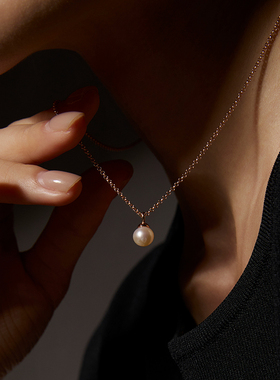 Riotlily艾特里里珍珠项链简约925银气质礼物珍珠圣诞女款