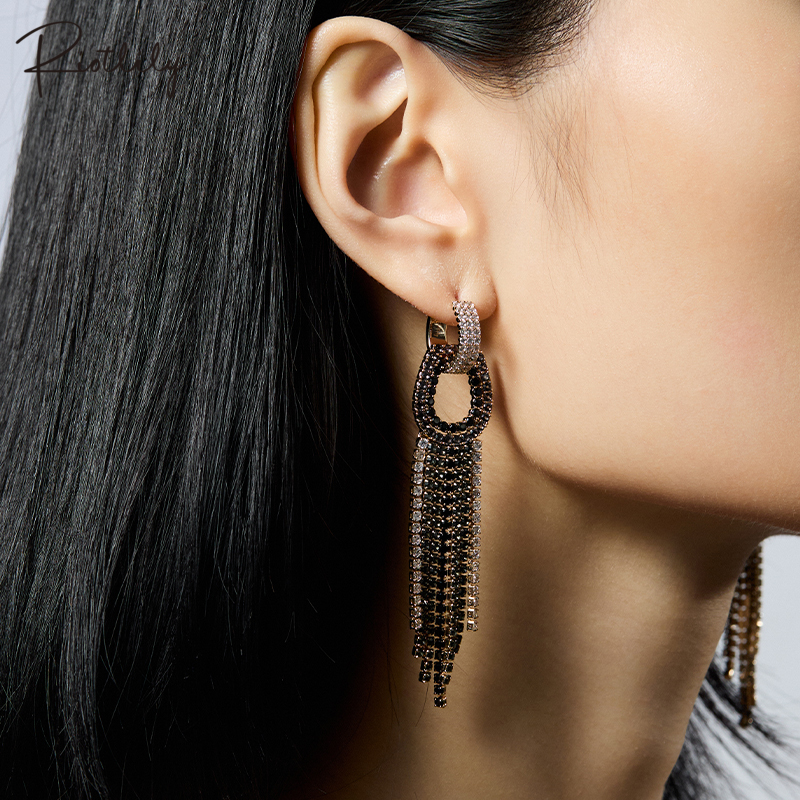 Riotlily/艾特里里灰色流光系列耳环包饰品钉坠黑白送女友礼物