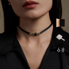 Riotlily/艾特里里摩登时代系列项链牛皮黑色choker