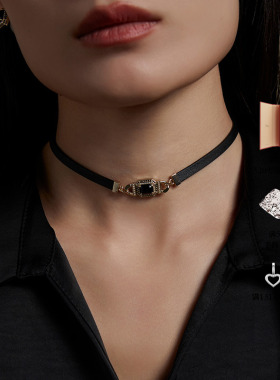 Riotlily/艾特里里摩登时代系列项链牛皮黑色choker