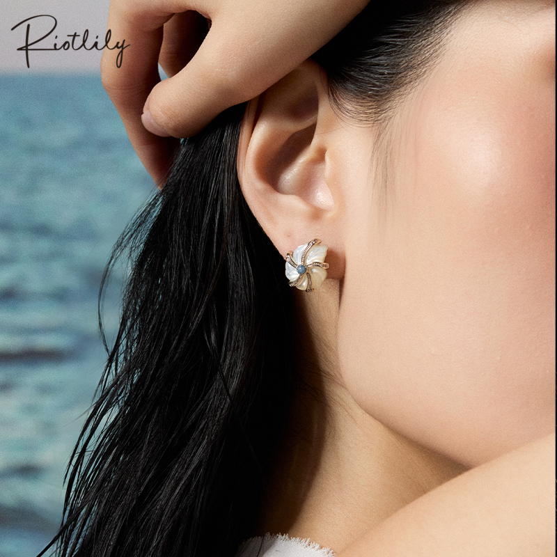 Riotlily/艾特里里深蓝秘境系列耳钉气质高级感新款送女友礼物