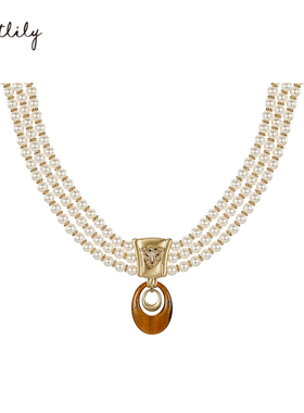 Riotlily/艾特里里金钱豹新年系列项链送女友礼物珍珠高端简约