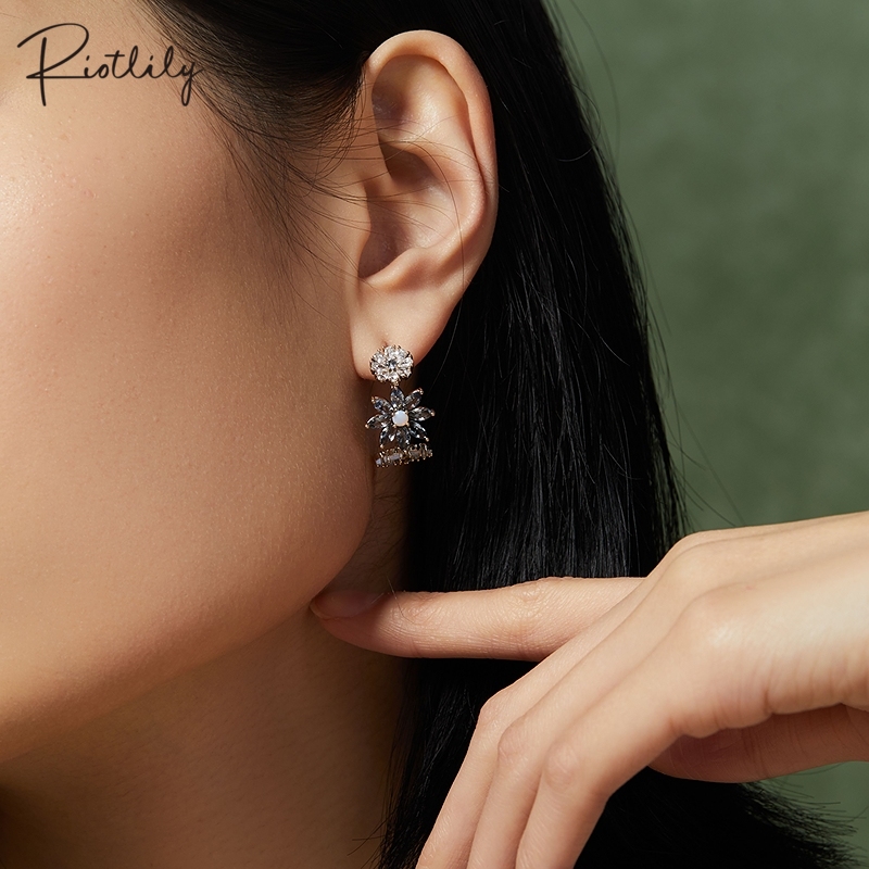 Riotlily艾特里里山野花丛系列耳环叶子耳圈2025年新款送女友礼物