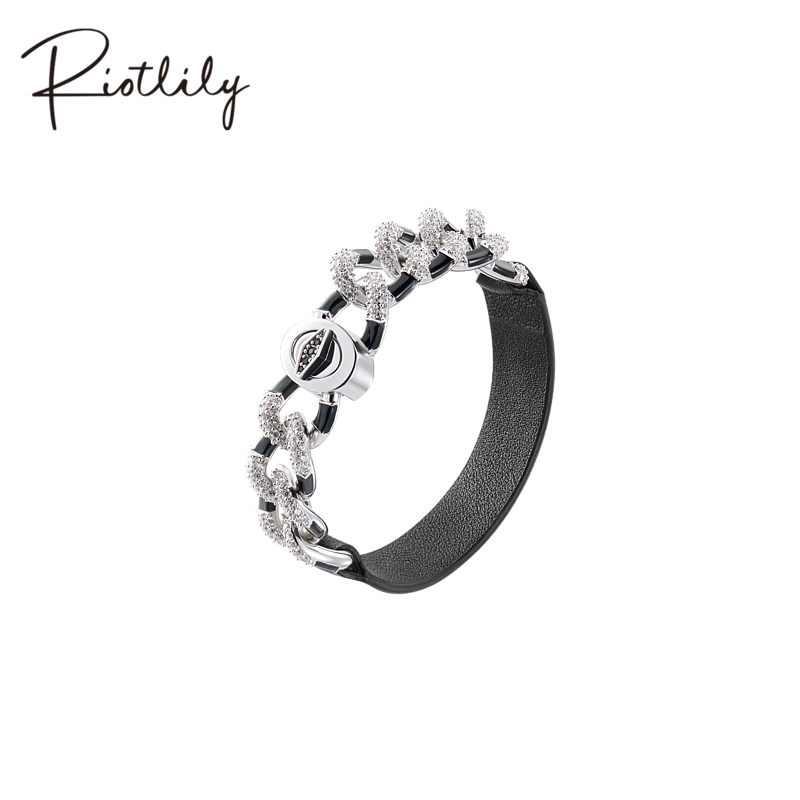 Riotlily/艾特里里ROCK系列手链牛皮革复古潮酷风手饰圣诞送女友