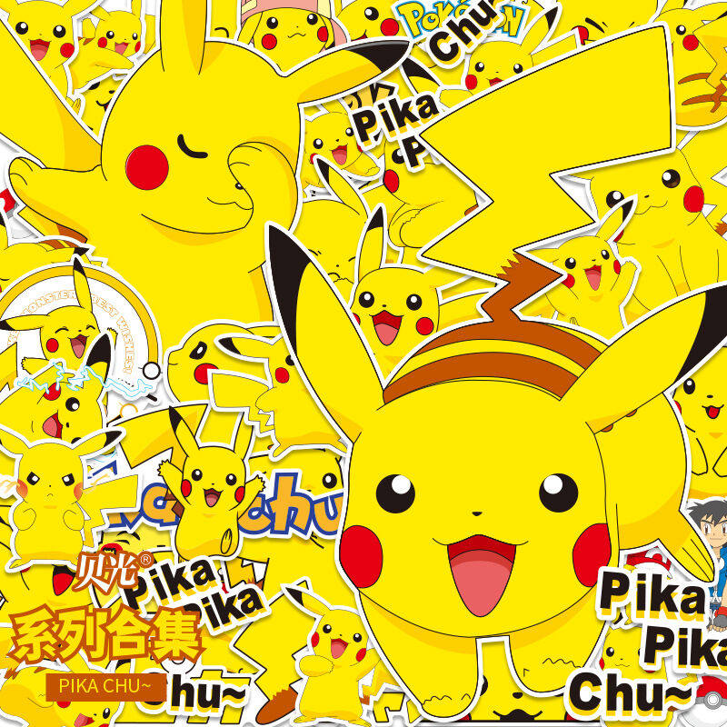 皮卡丘精灵宝贝可爱萌物卡通头盔贴纸行李箱拉杆箱子