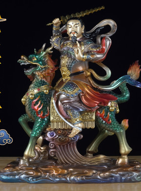 铜像九天应元雷声普化天尊雷祖神像黄铜道家雷祖摆件家用供奉佛像