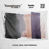 欧洲现代极简艺术风水墨笔刷轻奢摩登装 饰背景布海报挂布挂毯墙布