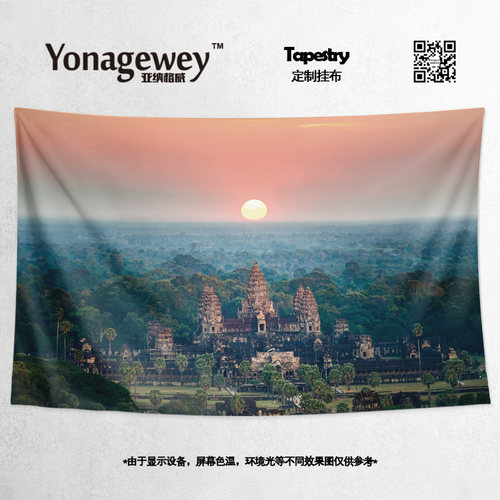 柬埔寨吴哥窟东南亚复古破败挂毯