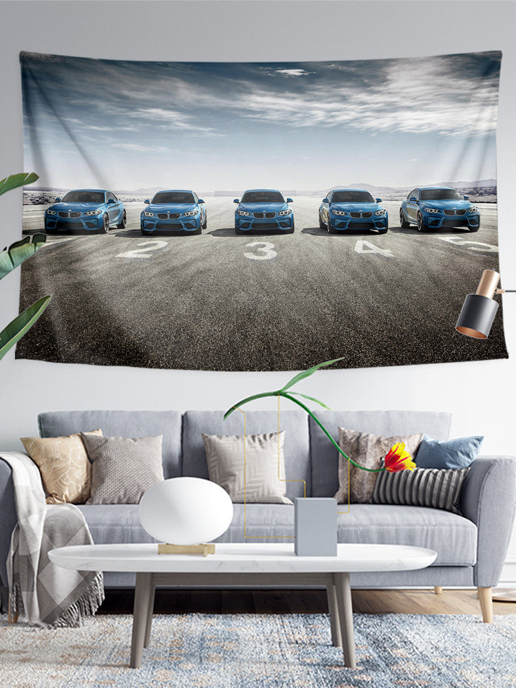 BMW F87 M2 소형 강철 대포 성능 자동차 팬 기숙사 벽 천으로 장식 배경 천 포스터 교수형 천 태피스트리