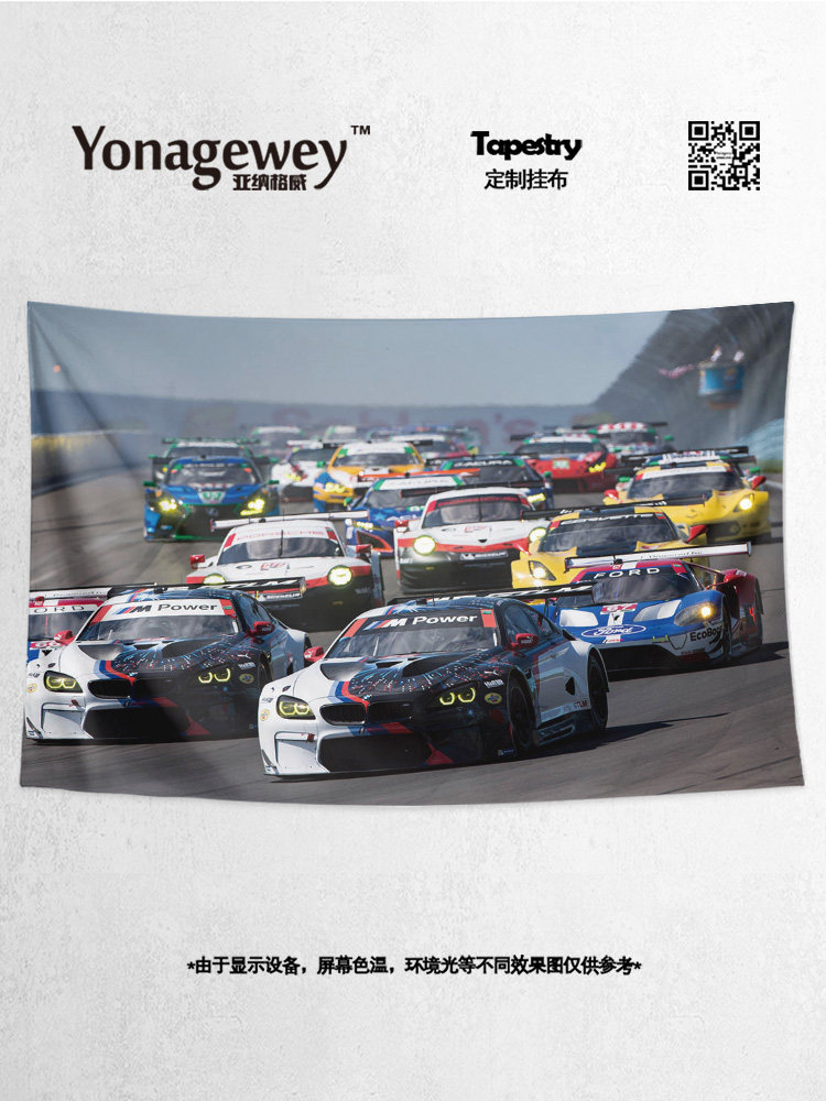 BMW 레이싱 M6 GT3 GTLM GT 르망 레이싱 주변 벽 천 장식 배경 천 포스터 교수형 천 태피스트리