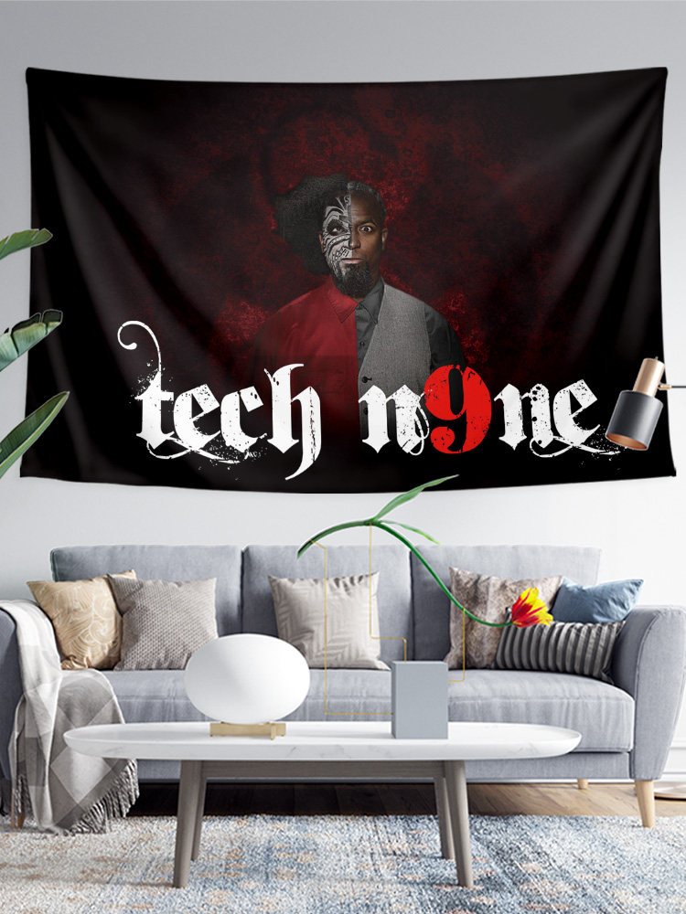TECH N9NE AARON YATES 유럽과 미국의 랩퍼 주변 벽 천으로 장식 배경 천 포스터 매달려 태피스트리 그림