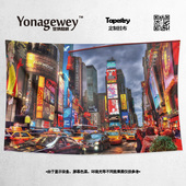 NYC美国New York纽约时代广场摩登都市装 饰背景墙布海报挂布挂毯