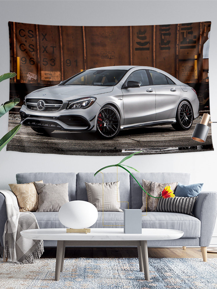 메르세데스-벤츠 AMG CLA 35 45 성능 자동차 기숙사 장식 그림 배경 벽 천 포스터 태피스트리 교수형 천