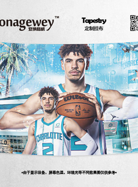 拉梅洛鲍尔LaMelo Ball夏洛特黄蜂篮球球星写真海报装饰挂布挂毯
