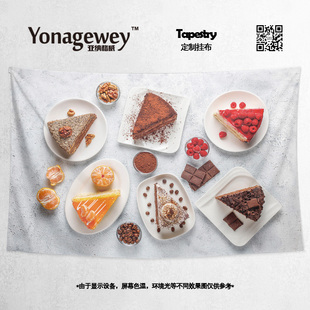 饰周边海报背景墙布挂布挂毯 蛋糕甜点面包提拉米苏烘焙餐厅店铺装