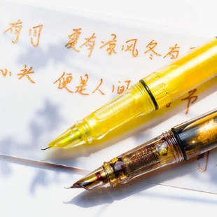 【送5ml金粉彩墨】钢笔瘦金体练字专用学生钢笔书法美工透明活塞