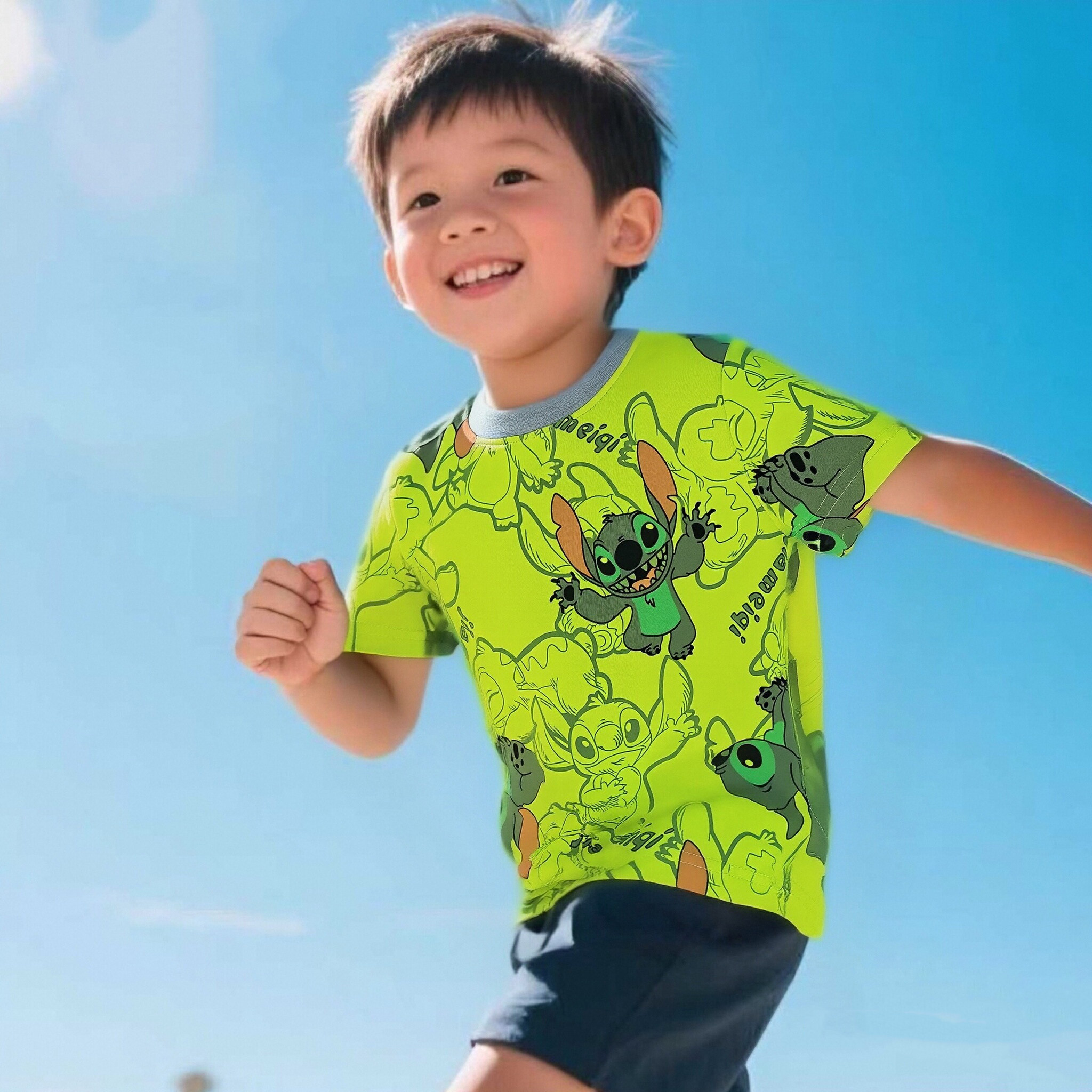 100%棉儿童夏季男童纯棉长袖短袖T恤宝宝童装满印圆领半袖上衣