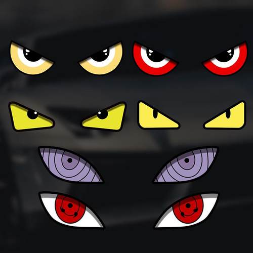 恶魔眼睛电动车贴纸反光防水贴花