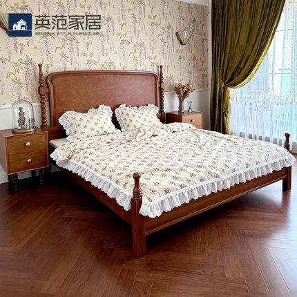 美式实木床法式复古家用卧室高箱收纳大床1米8主卧高端大气双人床