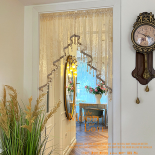 【高定刺绣】重工吊珠创意门帘纱帘氛围感免打孔半截拱形帘三角帘