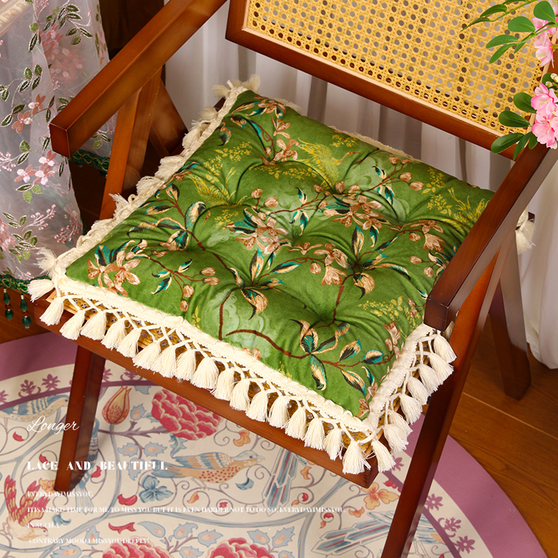 【外贸福利】重工流苏花边坐垫加厚方蒲团软垫椅子飘窗屁垫办公室