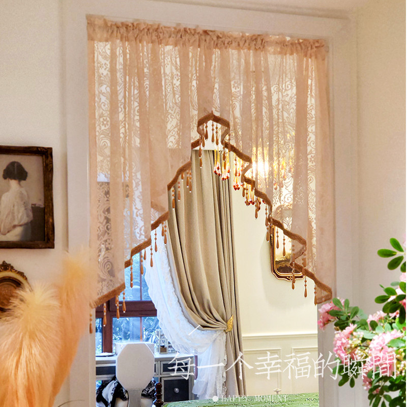朵忆姿刺绣氛围纱半截门帘