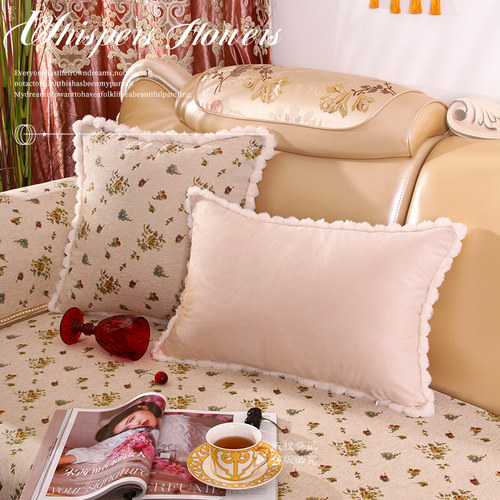 朵忆姿抱枕靠枕雪尼尔沙发靠背枕