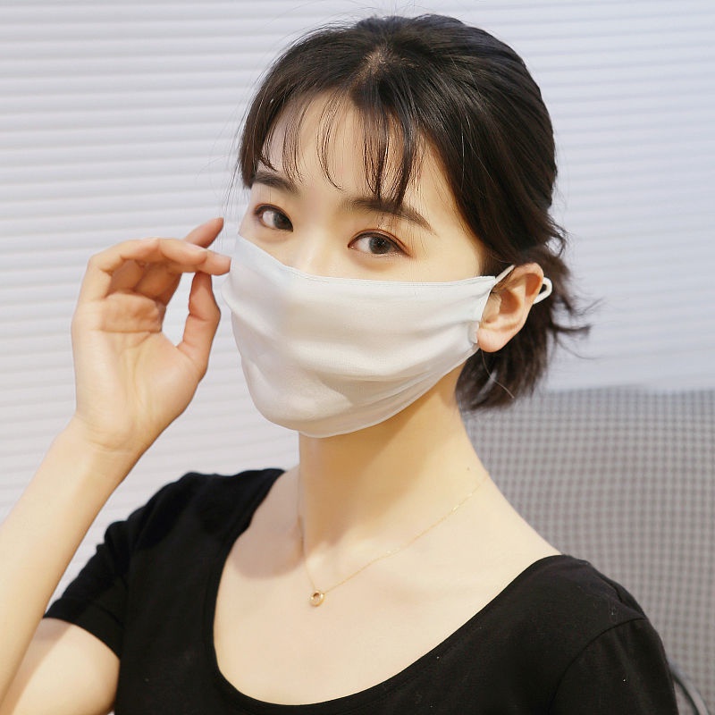 桑蚕丝囗 罩 薄款真丝口罩女桑蚕丝易呼吸防晒夏天的戴口罩防晒