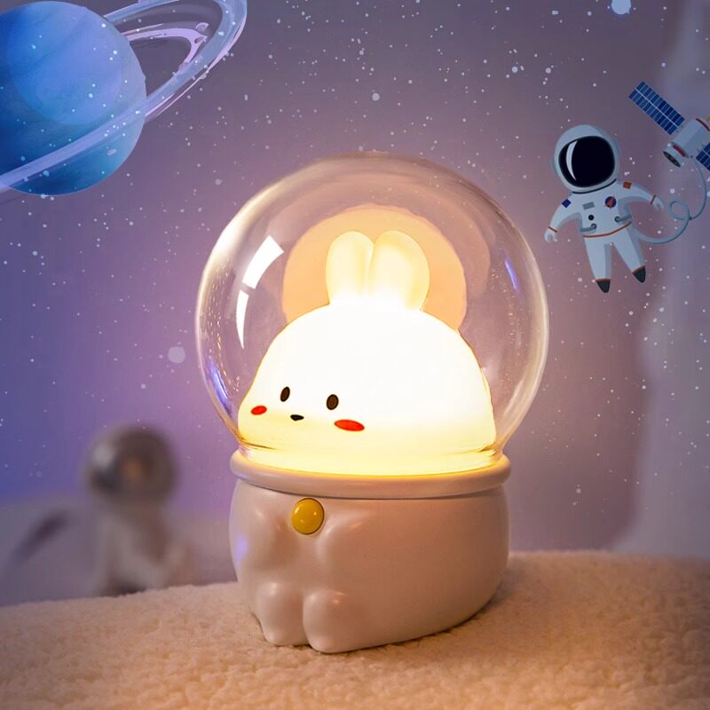 兔子可爱创意小夜灯夜间卧室床头睡眠灯护眼充电儿童台灯夜光氛围