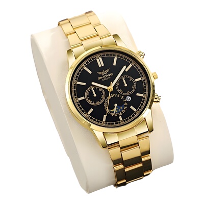 Calendar quartz steel strip watch with large dial男表