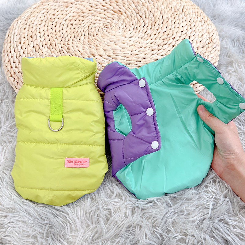 松软面包马甲棉衣狗狗猫可牵引绳