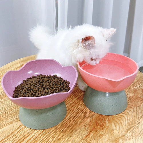 Кошачья чаша бассейн кошачий защита, защищающий шейные кошки бассейн кошки двойная миска для животных продукты плоская лицевая чаша, миска Ганно высокая собака