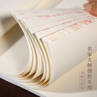 宛陵安徽泾县三尺四尺六尺对开生宣纸国画书法专用加厚半生熟宣纸书法作品纸初学者练字画画小楷练习纸100张
