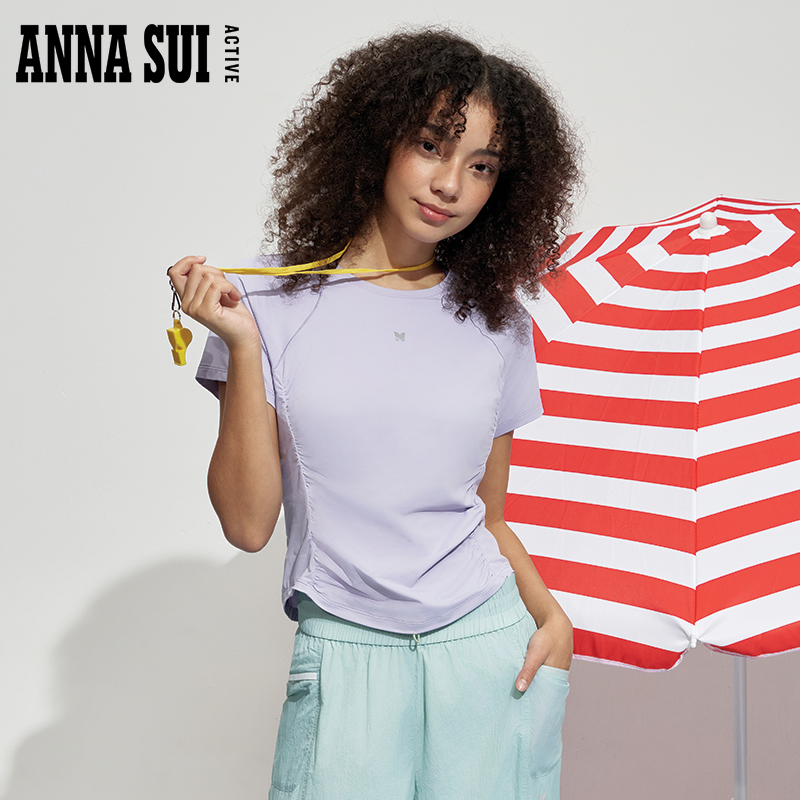 ANNA SUI安娜苏运动  轻盈感系列 3A抗菌高弹力抽褶抗UV50+T恤女