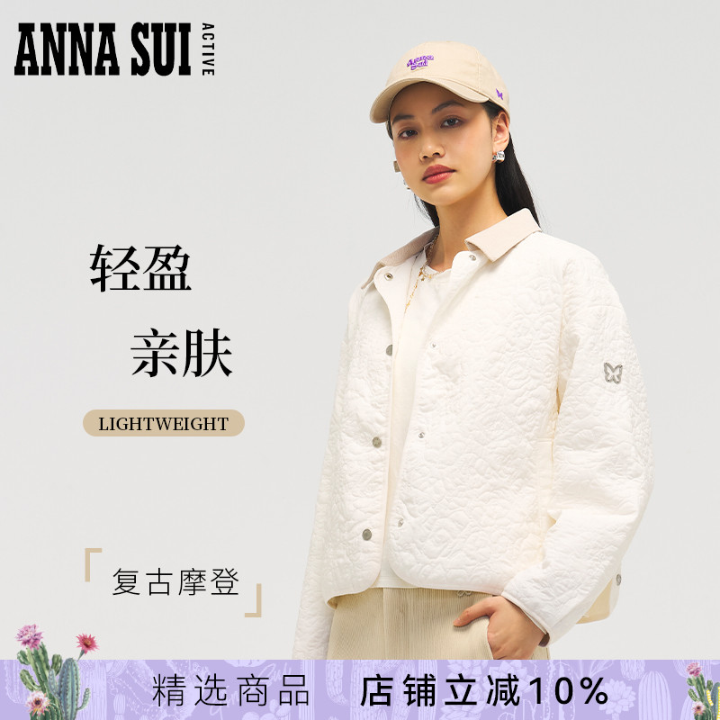 安娜苏24秋季新品白色夹克外套