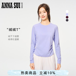 T恤保暖抗菌打底衫 ANNA 女 收腰长袖 磨毛修身 SUI安娜苏运动 绒绒T