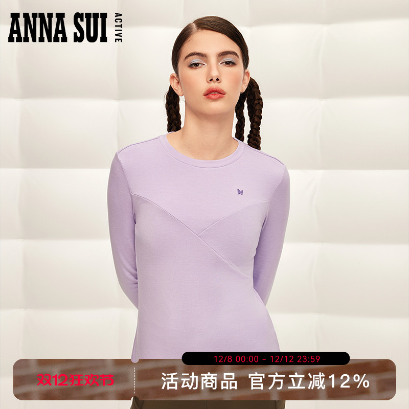 ANNASUI正肩收腰圆领打底衫