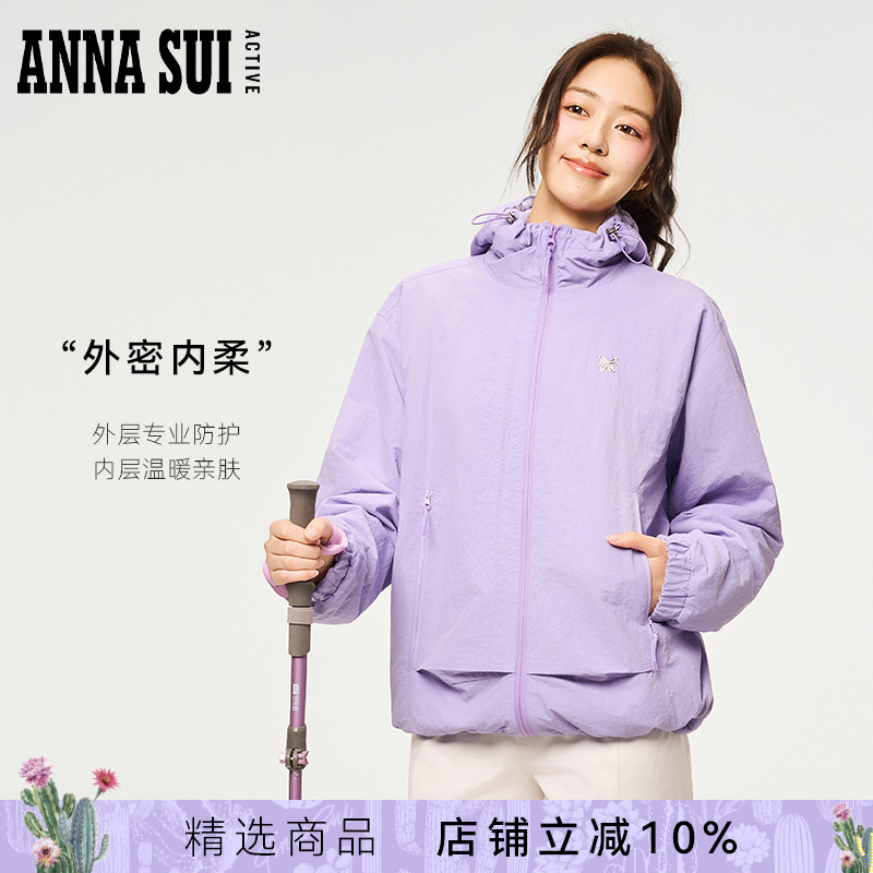 安娜苏运动防泼水连帽外套