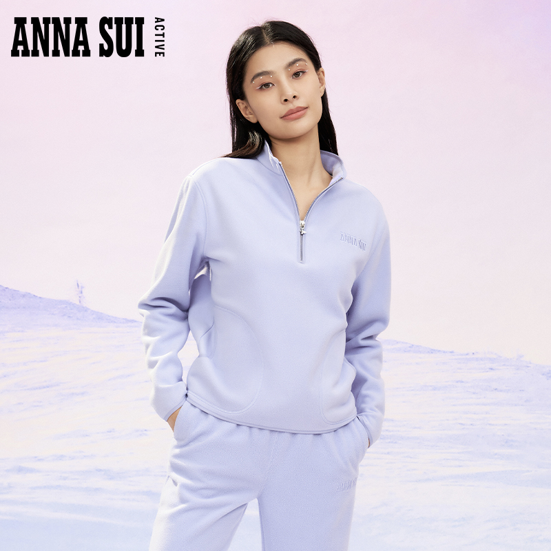 ANNA SUI安娜苏运动 秋冬新品套头卫衣运动卫衣立领外套女