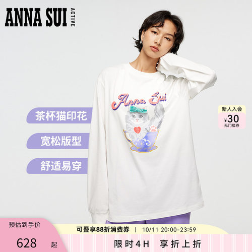 ANNASUI印花休闲圆领卫衣