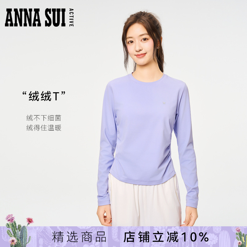 安娜苏运动收腰弹力长袖T恤