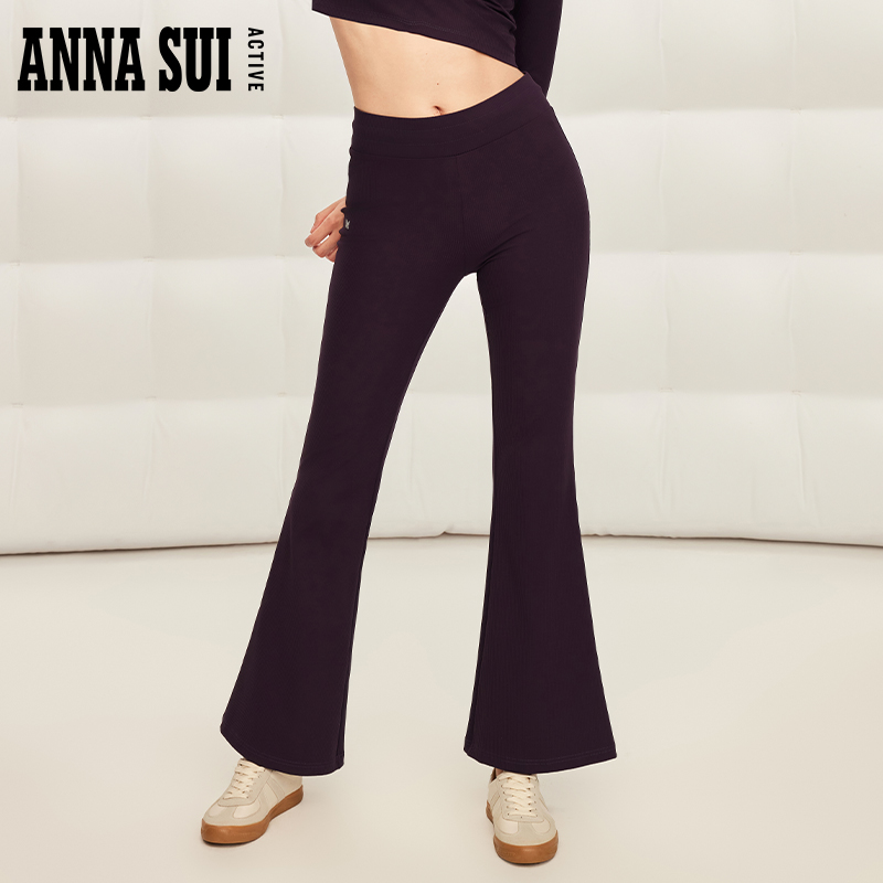 ANNASUI弹力微喇叭针织裤