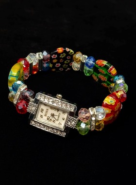 Vintage古着 Glazed flower watch手表